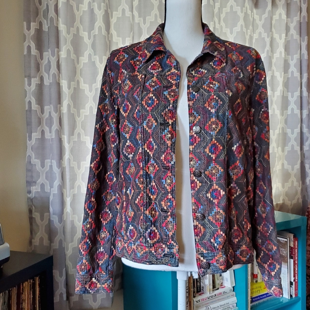 Coldwater Creek Cotton Embroidered Jacket